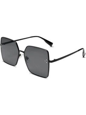 SOJOS Women's Oversized Designer Style UV Protection Sunnies Shades Black